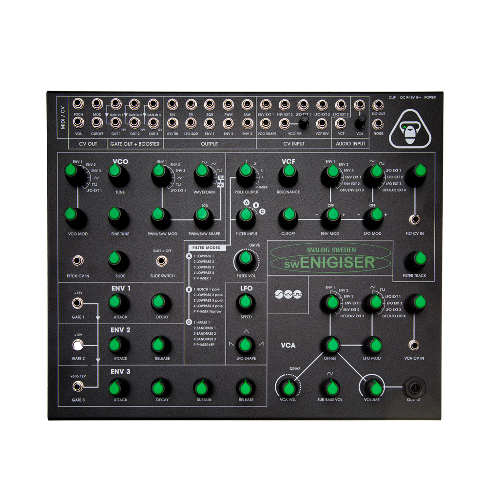 Sintetizador analógico swEnigiser Limited Edition en carcasa negra Secret Gorilla
