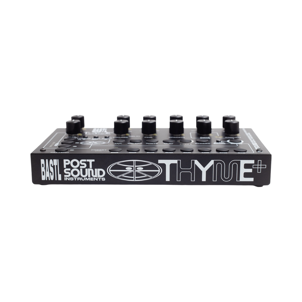 Borde frontal del Bastl Thyme+ con logotipo Bastl Post Sound