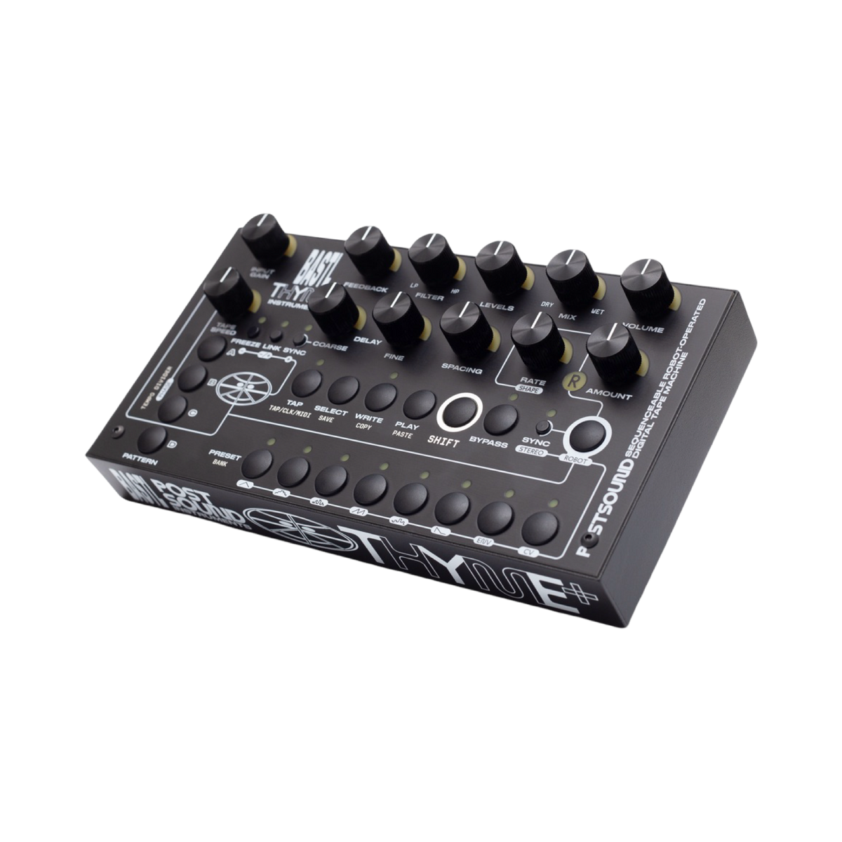 Procesador de efectos Bastl Thyme+, vista lateral en ángulo