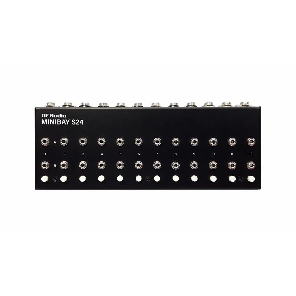 Panel superior de la patchbay TRS DF Audio Minibay S24 de 24 puntos