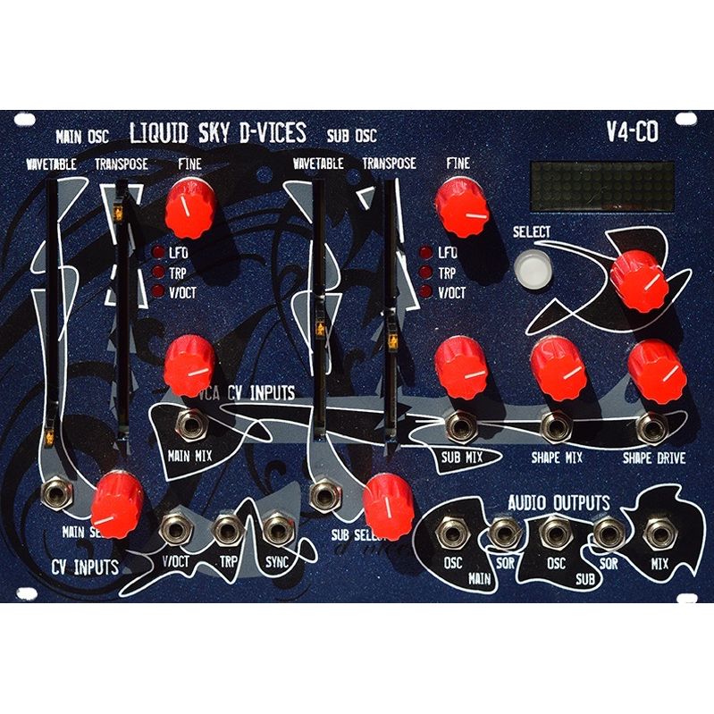 Módulo Eurorack de doble oscilador wavetable Liquid Sky d-vices V4CO